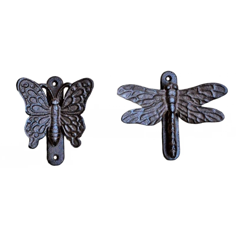 Ensemble 2 Heurtoirs De Porte Fonte "Papillon-Libellule" 12x15x5cm – Image 2