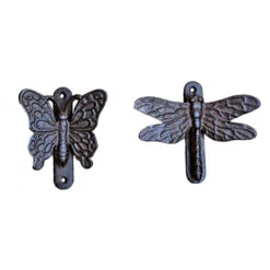 Ensemble 2 Heurtoirs De Porte Fonte "Papillon-Libellule" 12x15x5cm