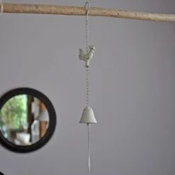 Clochette Coq Fer Blanc 10x65cm