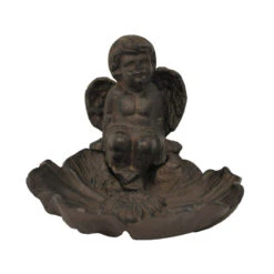 Mangeoire Oiseau Fonte Ange 15x11cm