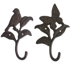 Ensemble 2 Patères Oiseaux-papillon 18x04x13cm