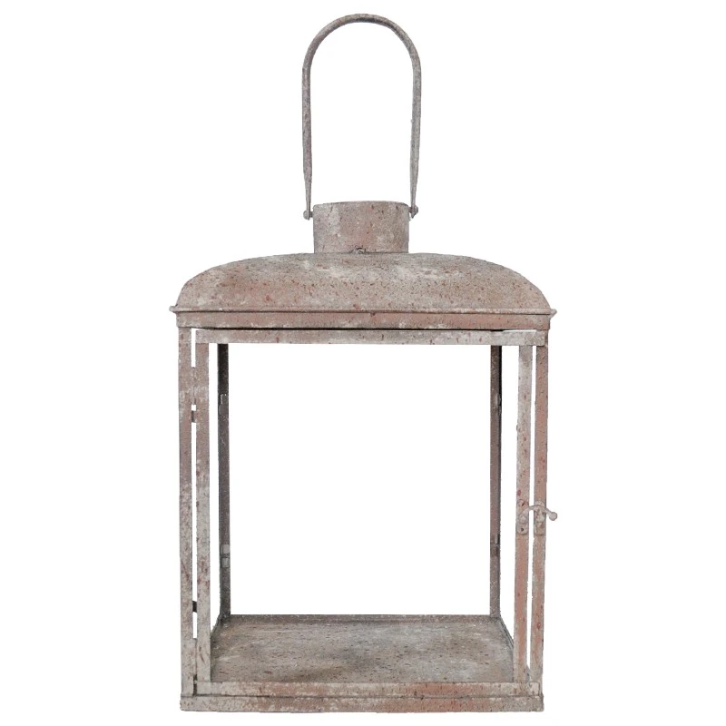 Grande Lanterne Fer Patiné 30x60cm