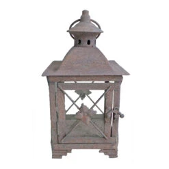 Lanterne Fer Patiné Nawa 14x14x25cm