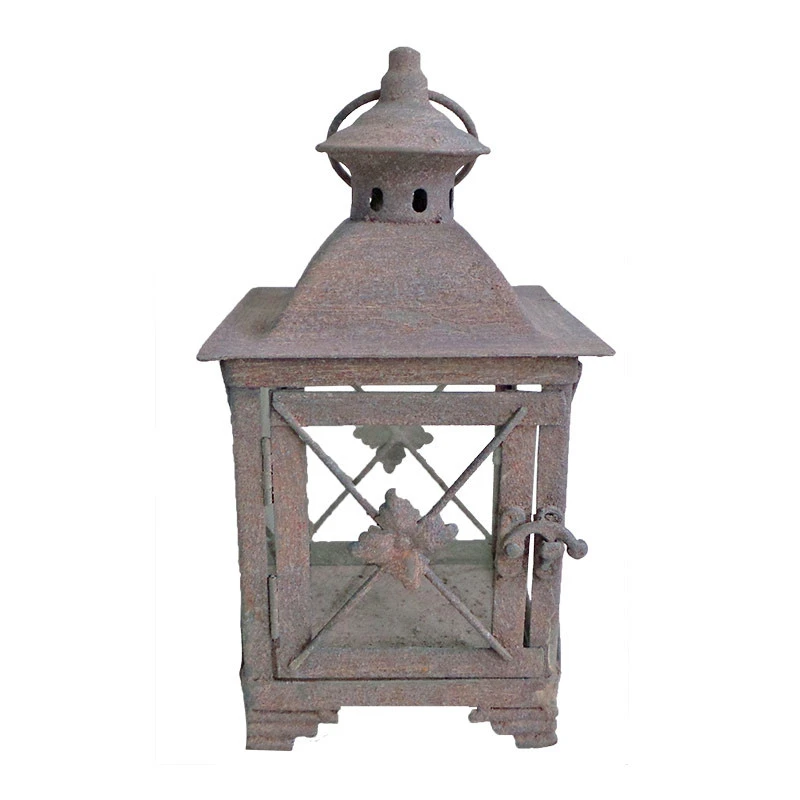 Lanterne Fer Patiné Nawa 14x14x25cm