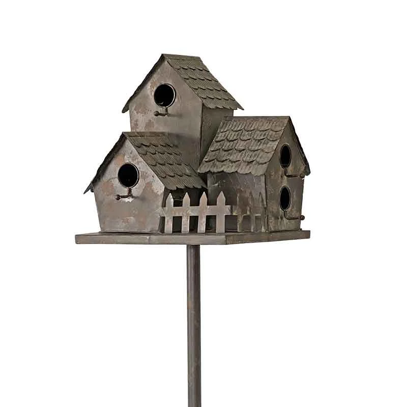Nichoir Oiseaux Fer Village 34x31x170cm – Image 2