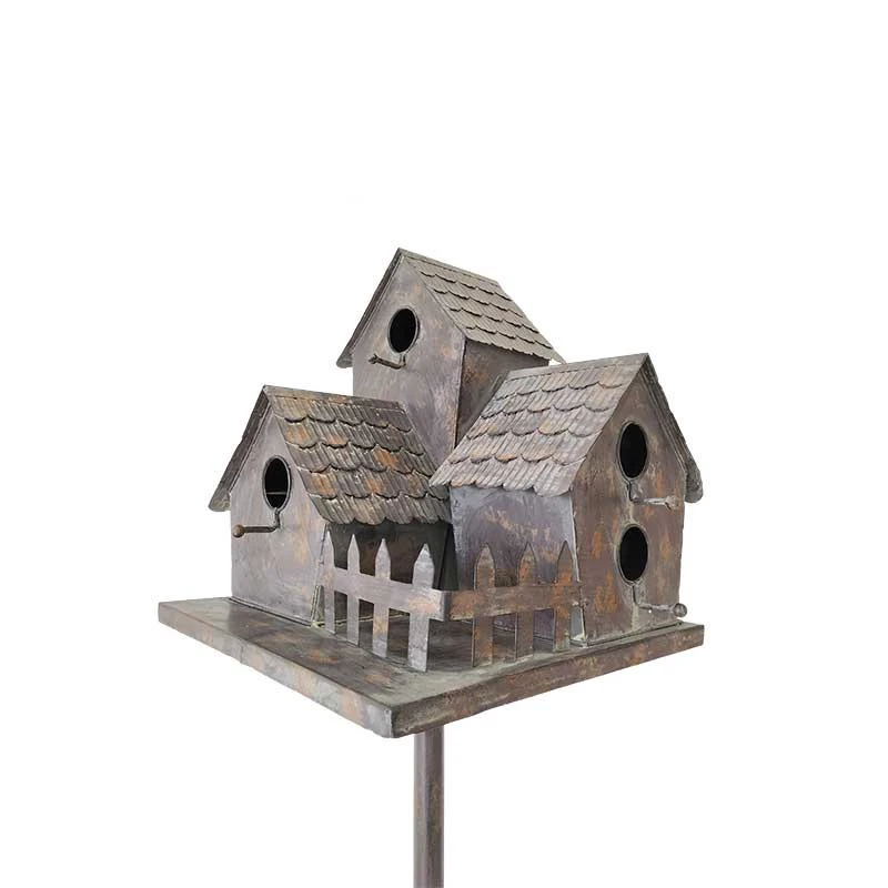 Nichoir Oiseaux Fer Village 34x31x170cm – Image 3