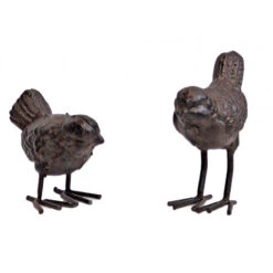 Set Oiseaux Fonte Déco 10cm