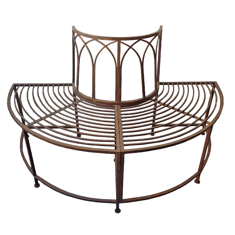 Banc De Jardin Demi Cercle En Fer 139x70x83cm – Image 2