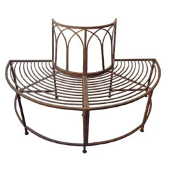 Banc De Jardin Demi Cercle En Fer 139x70x83cm