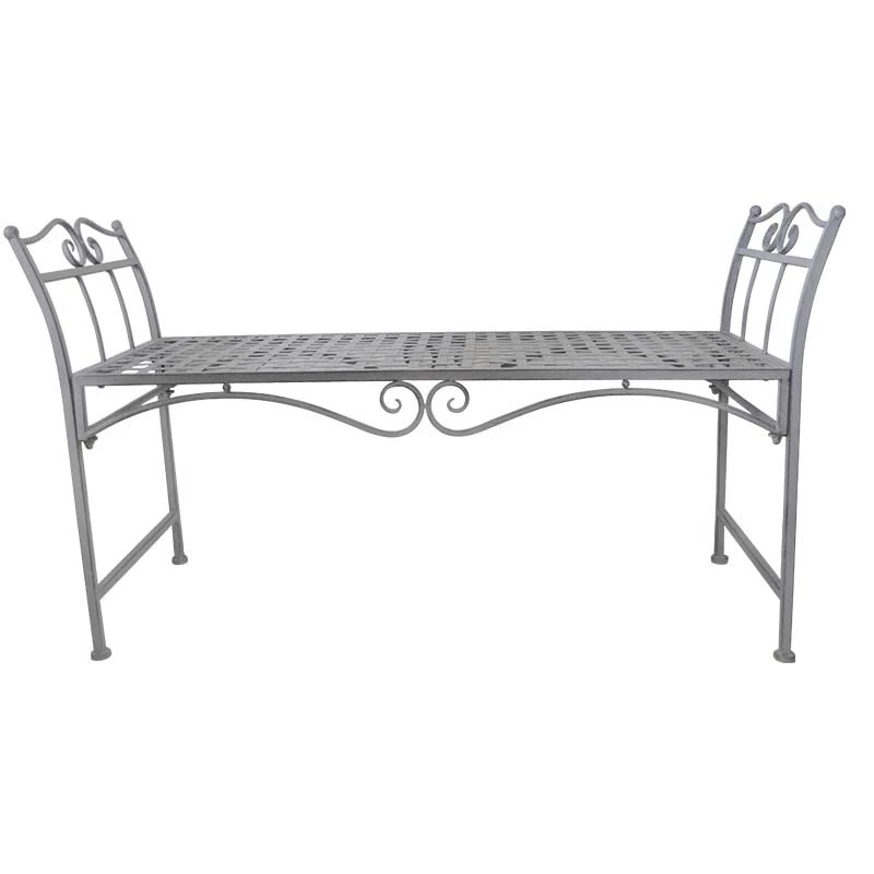 Banc De Jardin Fer Quadrillé 115x42x67cm – Image 3