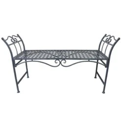 Banc De Jardin Fer Quadrillé 115x42x67cm