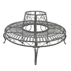 Banc De Jardin Fer Tour D'arbre 140x140x78cm