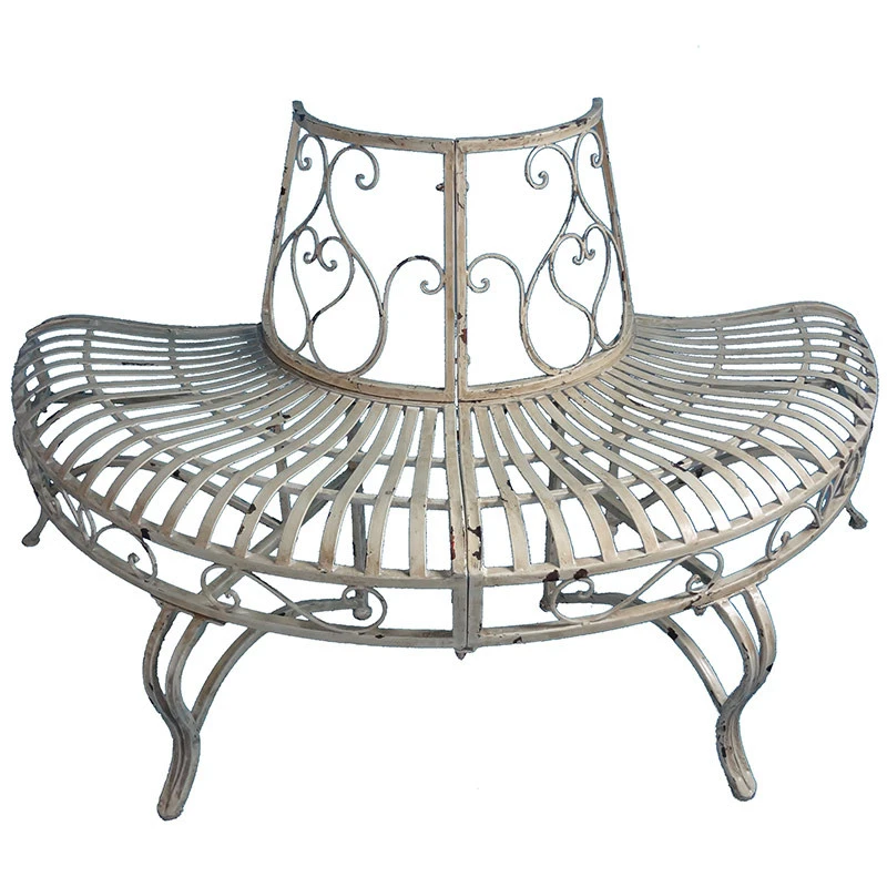 Banc Jardin Fer Tour D'arbre 140x58x78cm – Image 2