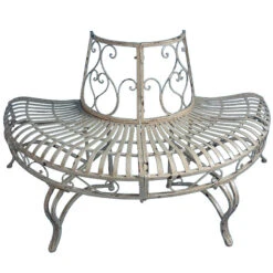 Banc Jardin Fer Tour D'arbre 140x58x78cm