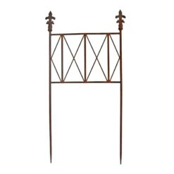 Barrière Jardin Fer Fleurs De Lys 34x69cm