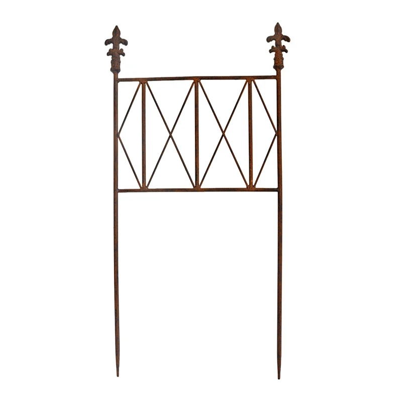 Barrière Jardin Fer Fleurs De Lys 34x69cm