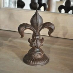 Bloque Porte Fleur De Lys Fonte 18x12cm