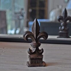 Bloque Porte Fleur De Lys Fonte 8x13cm