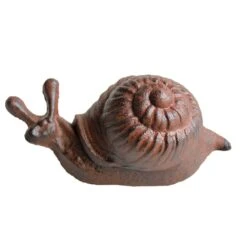 Cache Clés Escargot Fonte Marron 15x07cm