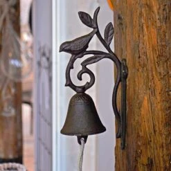 Cloche Carillon Fonte Oiseau 12x8x24cm