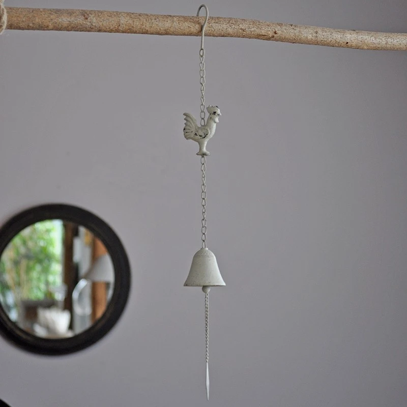 Clochette Coq Fer Blanc 10x65cm