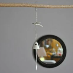 Clochette Libellule Fer Blanc 10x65cm