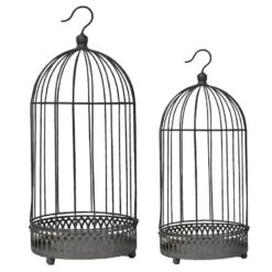Ensemble 2 Cages Plantes Fer 20x47cm