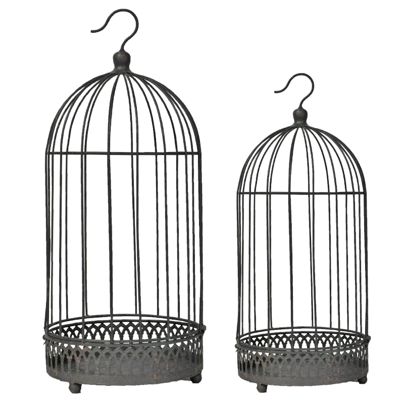 Ensemble 2 Cages Plantes Fer 20x47cm