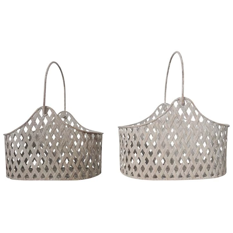 Ensemble 2 Jardinières Quadrillées 30x20cm – Image 2