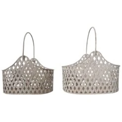 Ensemble 2 Jardinières Quadrillées 30x20cm