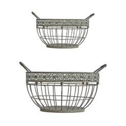 Ensemble 2 Paniers Fer 46x29x26cm