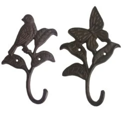 Ensemble 2 Patères Oiseaux-papillon 18x04x13cm