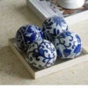 Ensemble 4 Boules Décoratives Bleue Blanche 10cm