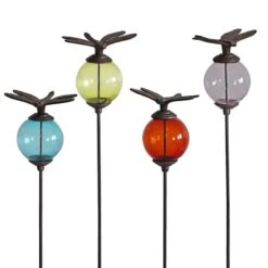 Ensemble De 4 Tuteurs Boule Libellule 10x117cm
