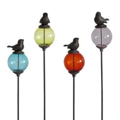 Ensemble De 4 Tuteurs Boule Oiseau 10x117cm