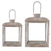 Ensemble Lanterne Fer Patinée 30x60cm