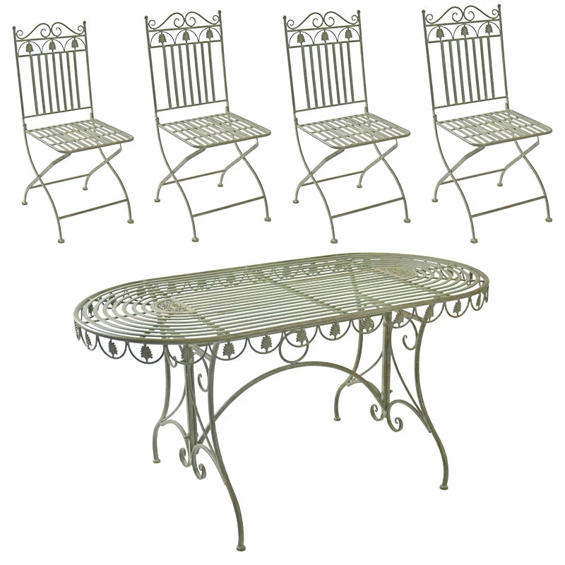 Ensemble Table Et 4 Chaises 160x80x76cm – Image 2