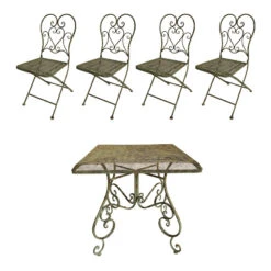 Ensemble Table Et 4 Chaises Pliantes 80x80x76,2cm