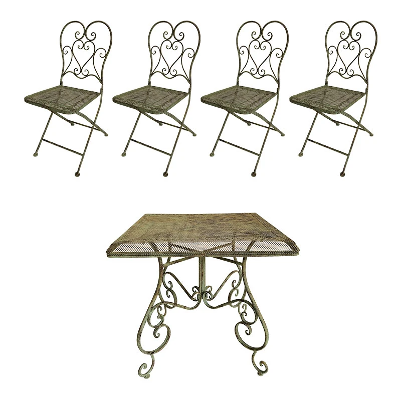 Ensemble Table Et 4 Chaises Pliantes 80x80x76,2cm