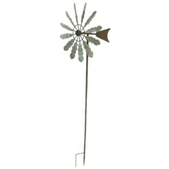 Girouette éolienne Tuteur Moulin Déco Jardin 40x37x135cm