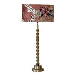 Lampe Sur Pied Abat Jour Velours Fleuri 83cm X 40cm