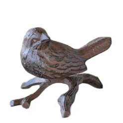Oiseau Sur Sa Branche Fonte 13x9x10cm