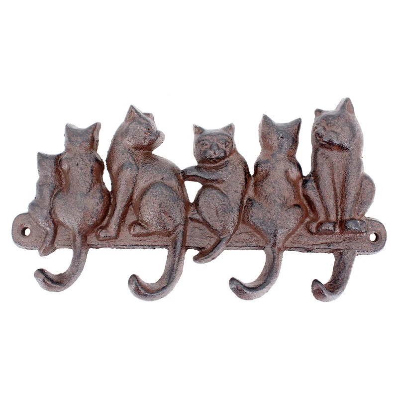 Patère Chats Fonte 4 Crochets 21x3x13cm – Image 2