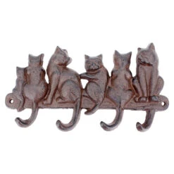 Patère Chats Fonte 4 Crochets 21x3x13cm