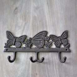 Patère Fonte Famille Papillon 14x29x4cm