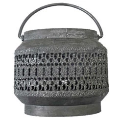 Photophore Fer Patiné 15x10x12cm