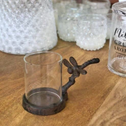 Photophore Libellule Fonte 13x8cm