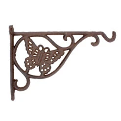 Potence Papillon Fonte Marron Patiné 25x4x17cm