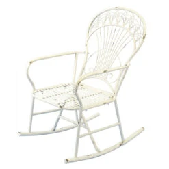 Rocking Chair Blanche 60x79x104cm
