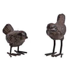 Set Oiseaux Fonte Déco 10cm